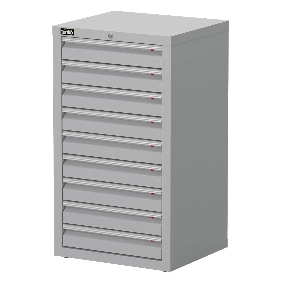 CNC tool storage cabinet with vertical holder sockets