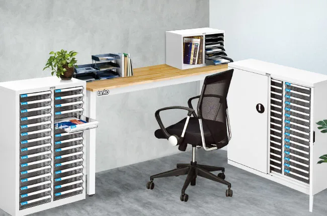 Documents cabinet (Floor-standing) — 1 column — White coating