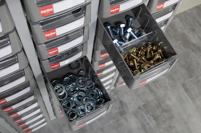 Parts Cabinet — Drawer stop design
