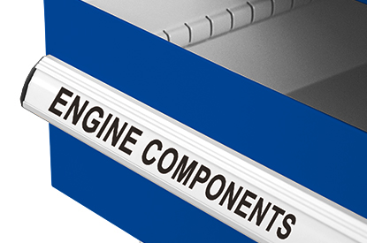 Full length aluminum handles and labels