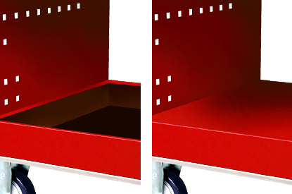Shelf is reversible