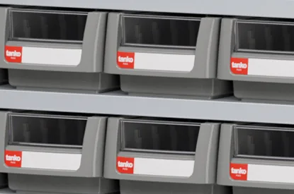 Parts Cabinet — Colored label