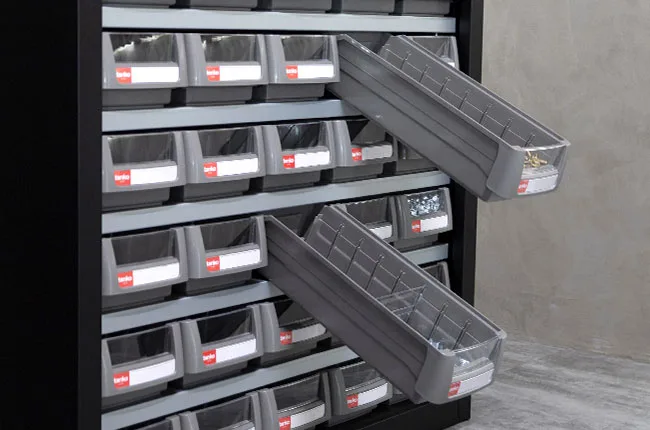 Parts Cabinet — Drawer stop design