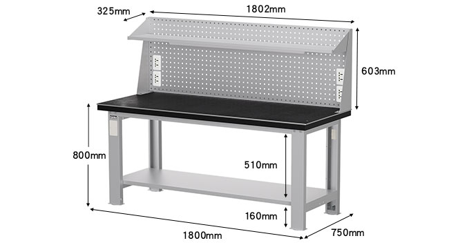 Perforated board+Shelf+ Socket+Light