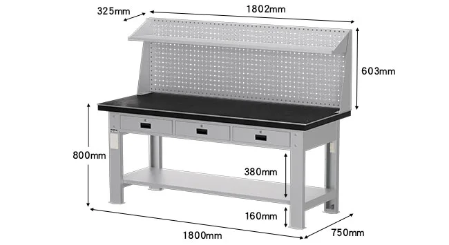 Benchwork — WA(1800mm) — Perforated board+Shelf