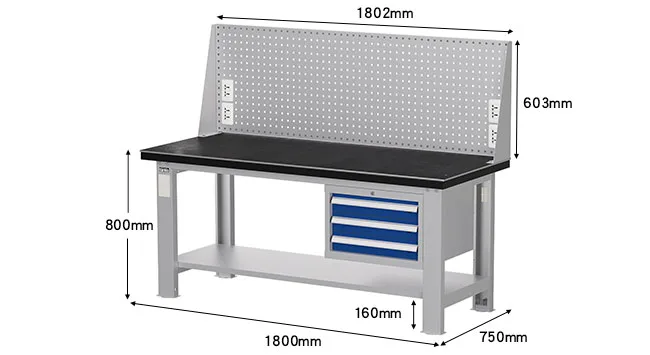 Benchwork — WA(1800mm) — Perforated board+Socket