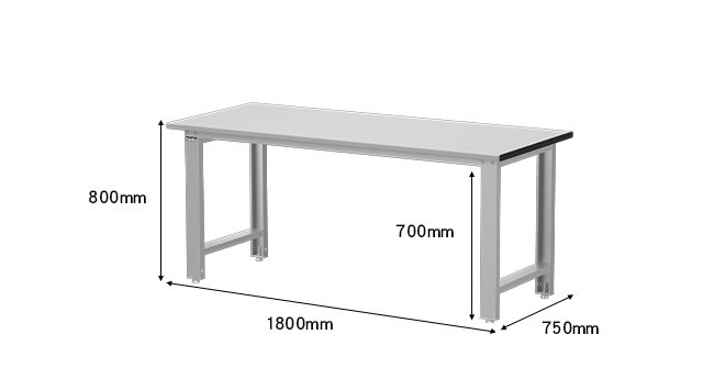 Professional Workbench — Standard WB-67W7A — Wood top(W), W1800xD750xH800mm